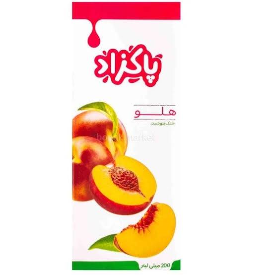 آبمیوه پاکتی هلو 200میل پاکزاد